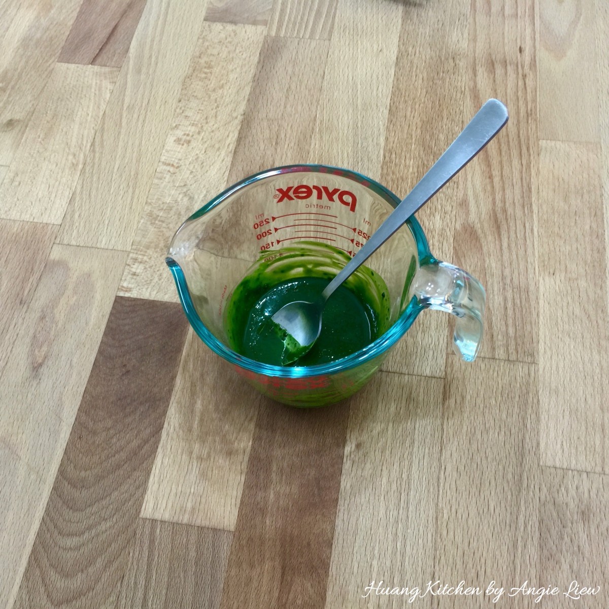 Matcha Green Tea Snowskin Mooncakes - stir green tea mixture