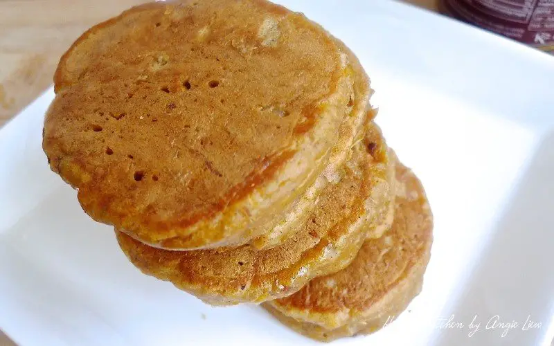 Stack of amazingly fluffy Pumpkin Pancakes. 
