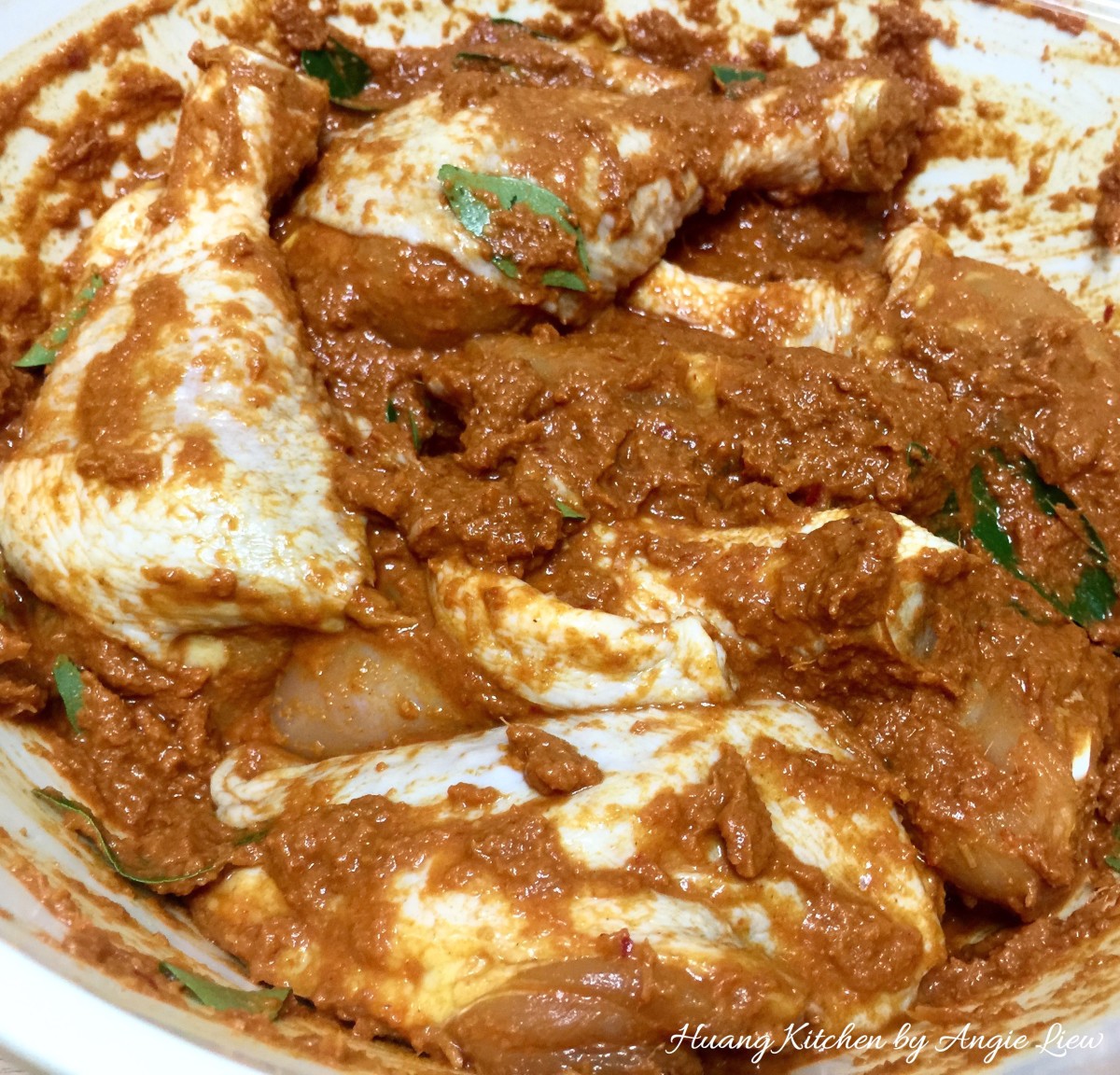 Ayam Goreng Berempah Recipe (Malay Spiced Fried Chicken) - throughly mix spice chicken