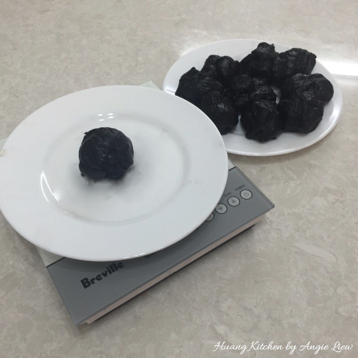 Baked Bamboo Charcoal Mooncakes.