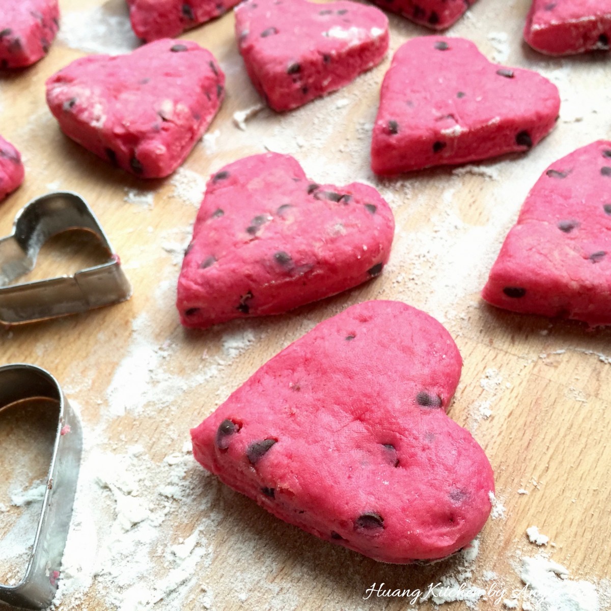 Valentine Scones Recipe - cut dough