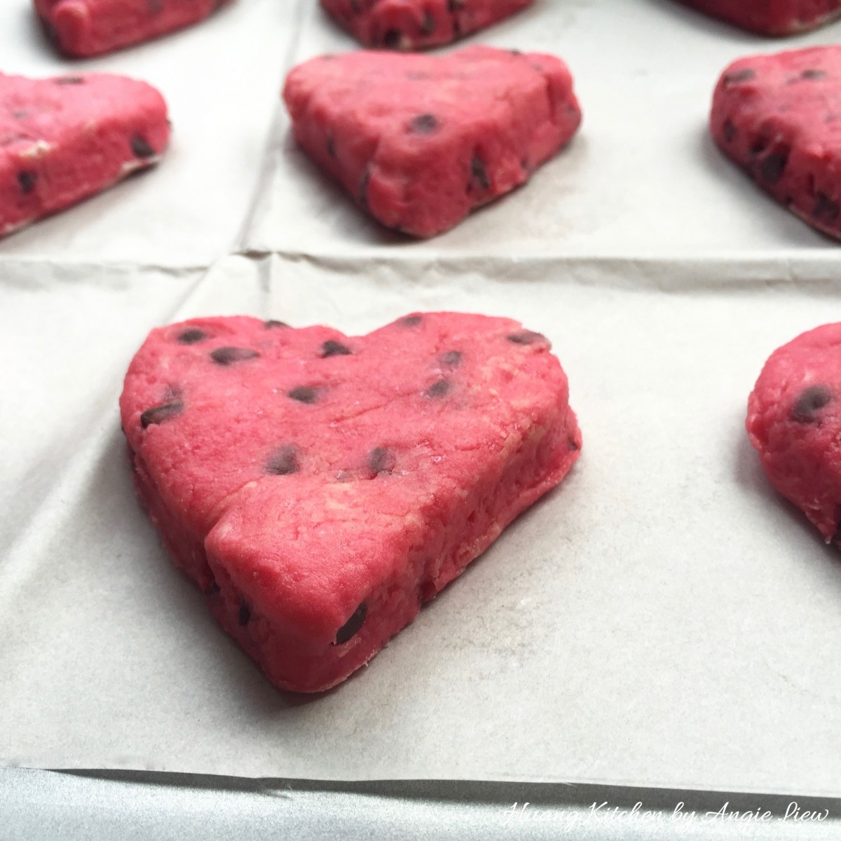 Valentine Scones Recipe - arrange on baking sheet