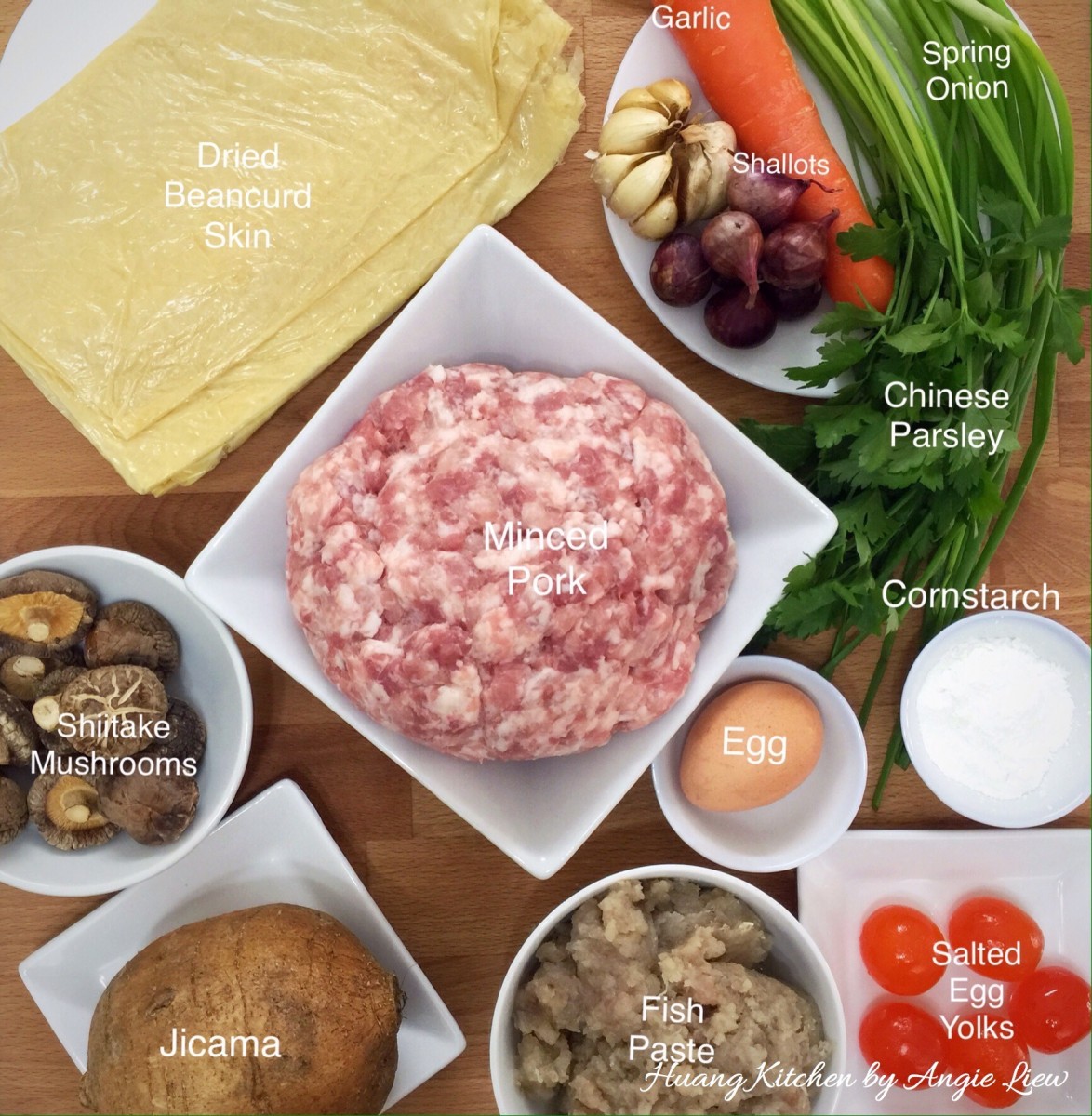 Chinese Meat Rolls Recipe (Loh Bak/Ngo Hiang) - ingredients