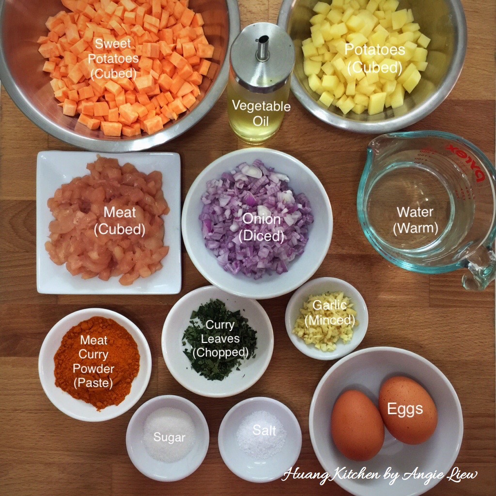 Spiral Curry Puffs - ingredients