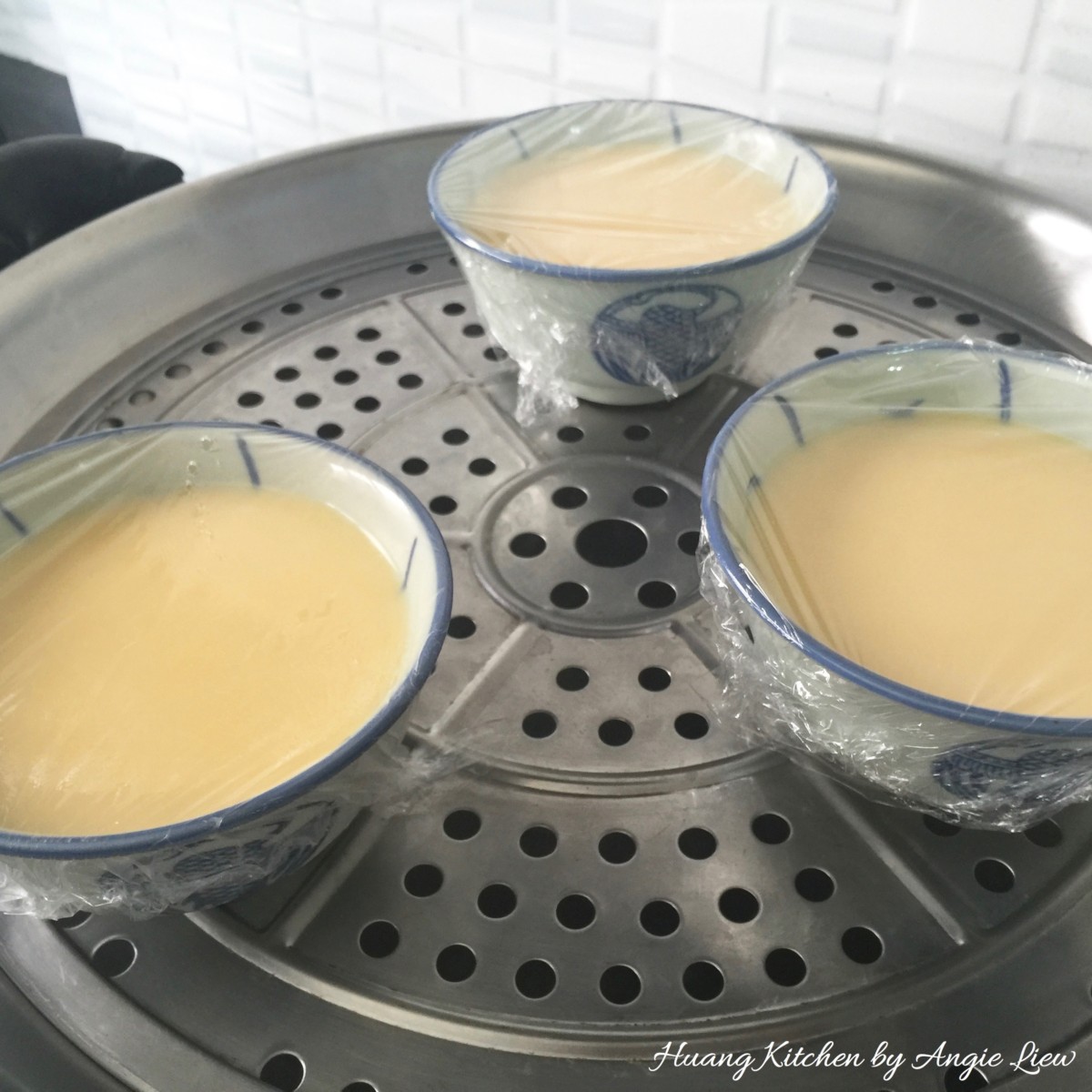 Steamed Egg Pudding Recipe - Place in steamer