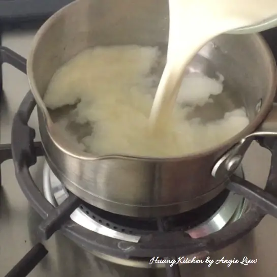 Steamed Egg Pudding Recipe - add in fresh milk