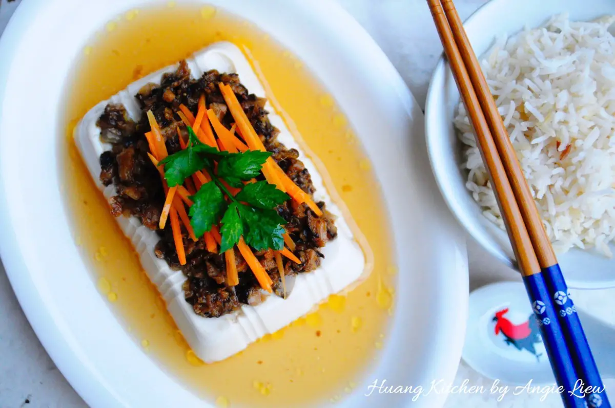 Steamed Shiitake Mushroom Beancurd Recipe 蒸香菇豆腐 Huang Kitchen