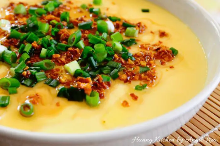 Chinese Steamed Egg 蒸水蛋 - a simple decadent chinese recipe