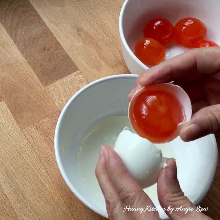 Separate salted egg yolks.