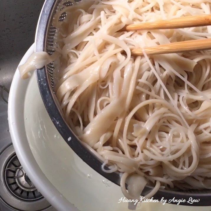Drain the longevity noodles.