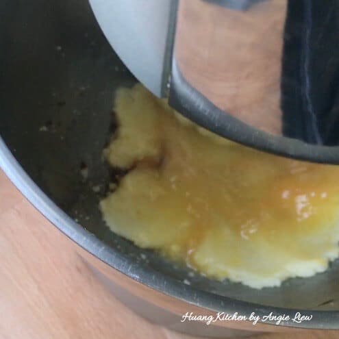 Add egg and vanilla extract.