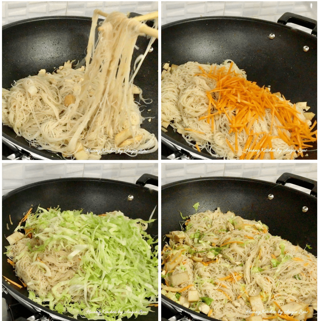 Fry rice vermicelli.
