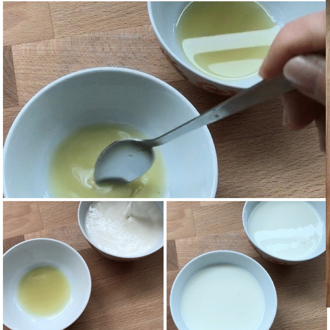 Making ginger milk custard.