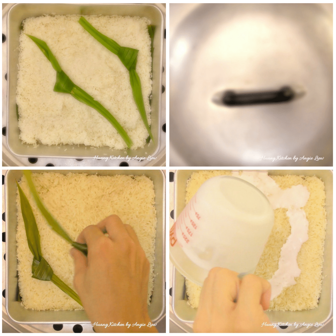 Cook the glutinous rice.