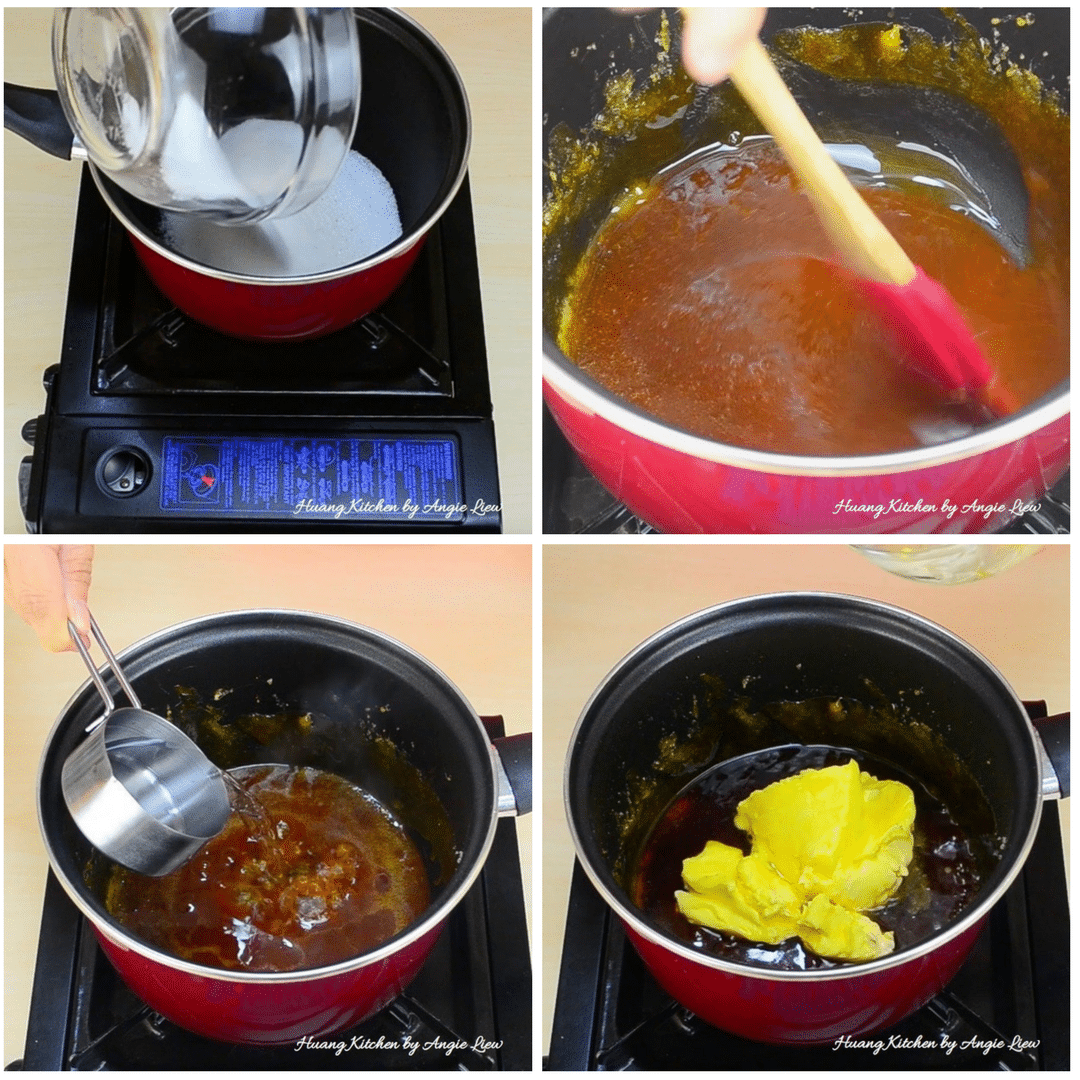 Making caramel.