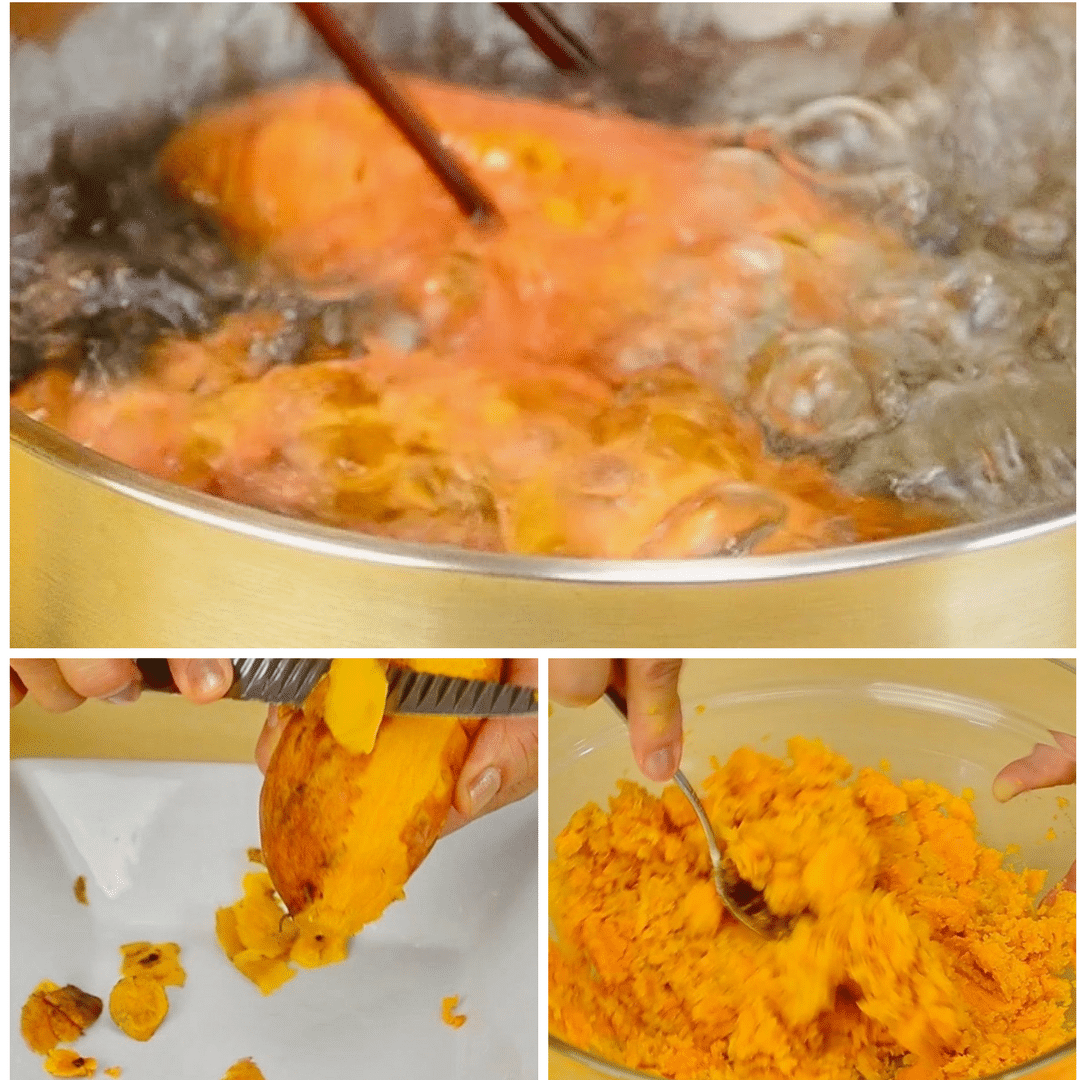 Prepare sweet potato paste.