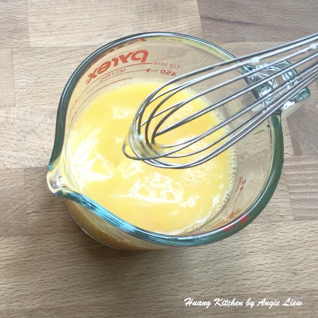 Whisk egg and water