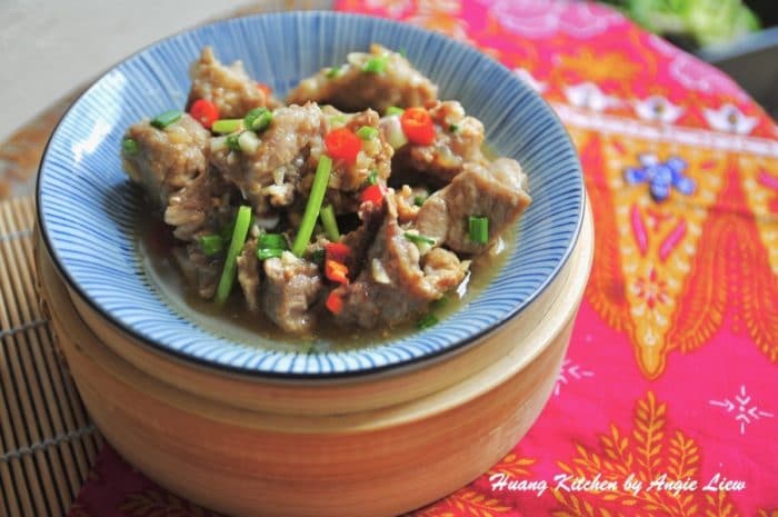 Steamed Pork Ribs With Pickled Plum Recipe - On Bamboo Steamer