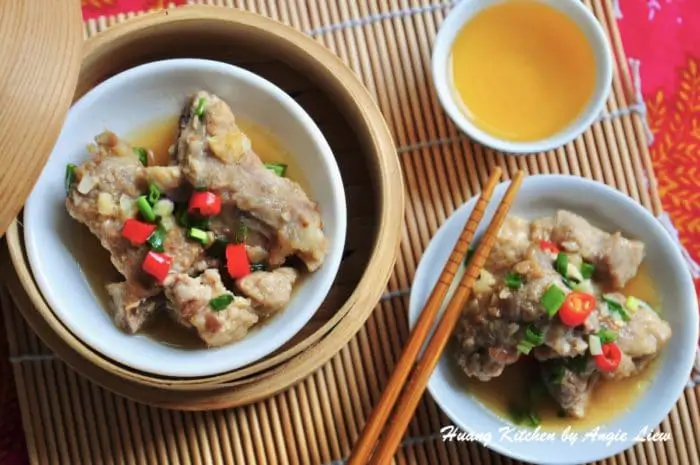 Dim Sum Steamed Pork Ribs With Pickled Plum Recipe - On Bamboo Steamer