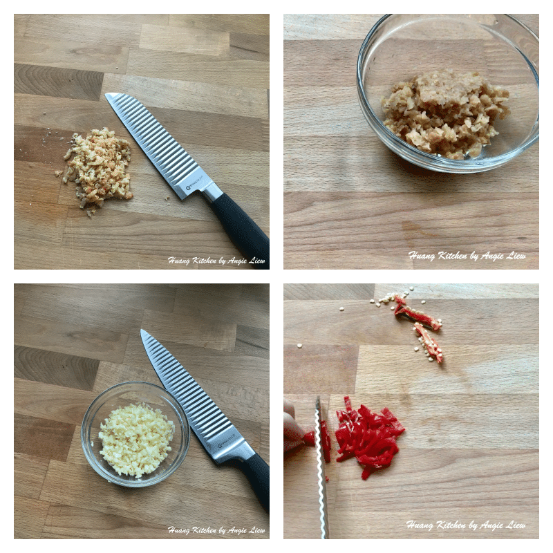 Chop ingredients.