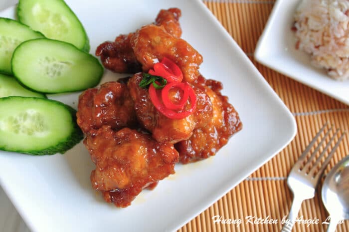 Pork Ribs In Plum Sauce Recipe - Huang Kitchen - Serve with Steamed Rice
