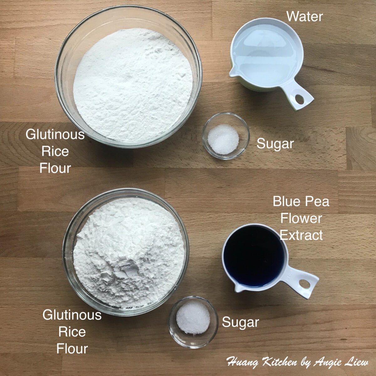 Ingredients for Glutinous Rice Balls