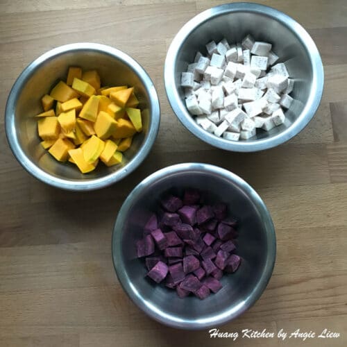 Taro, Purple Sweet Potato and Pumpkin Glutinous Rice Balls Recipe ...