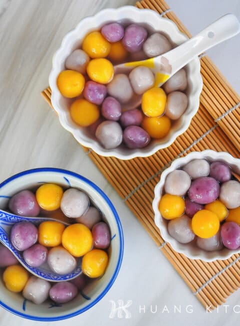 Taro, Purple Sweet Potato and Pumpkin Glutinous Rice Balls