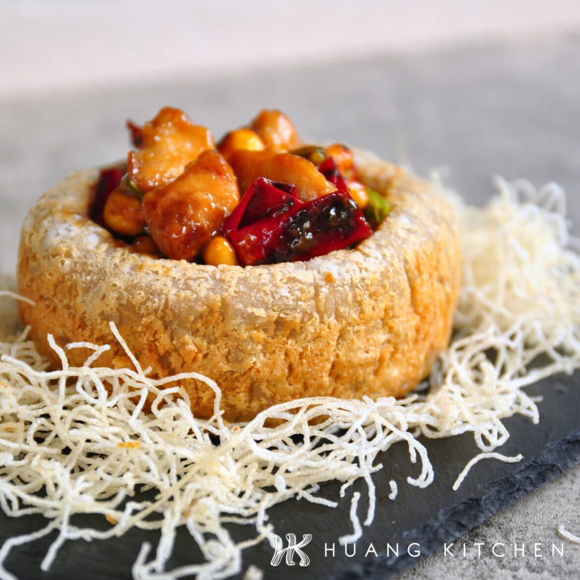 Kung Pao Crispy Yam Basket 宫保芋头圈 Huang Kitchen