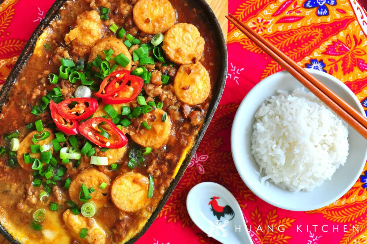 Sizzling Hot Plate Beancurd Recipe 铁板豆腐食谱 Huang Kitchen