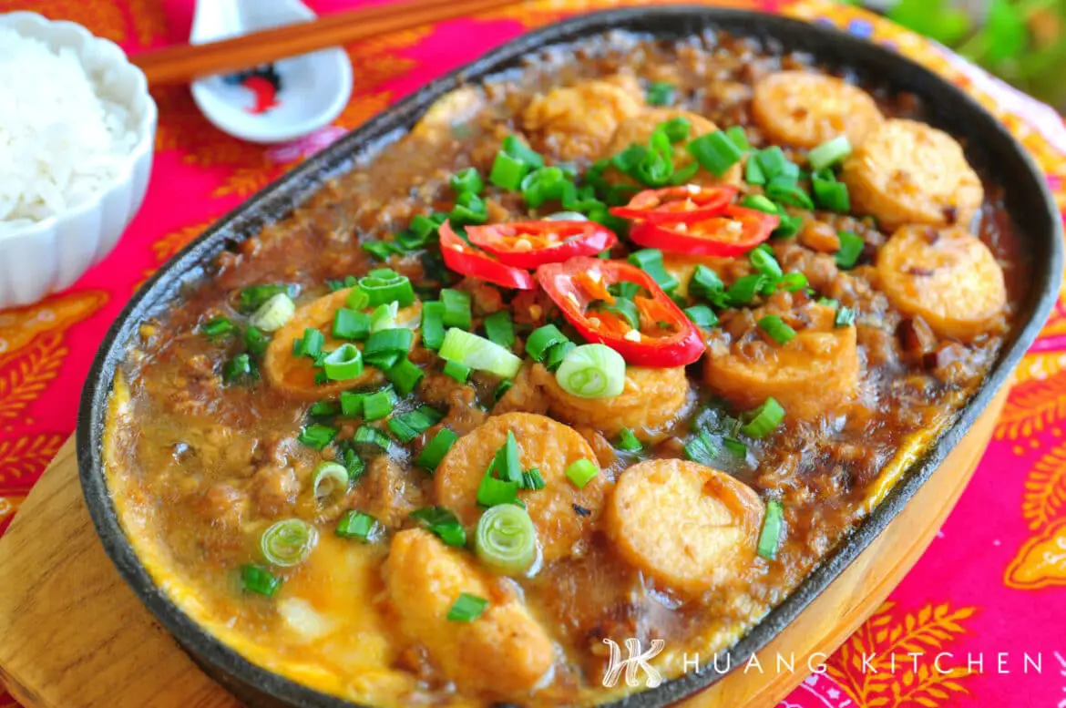 Sizzling Hot Plate Beancurd Recipe 铁板豆腐食谱 Huang Kitchen