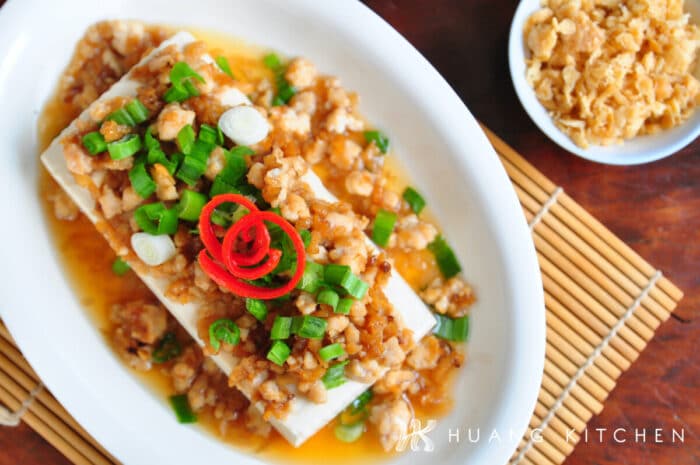 Steamed Tofu With Preserved Radish