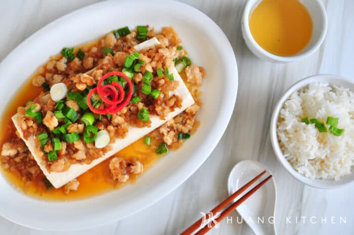 Steamed Tofu With Preserved Radish