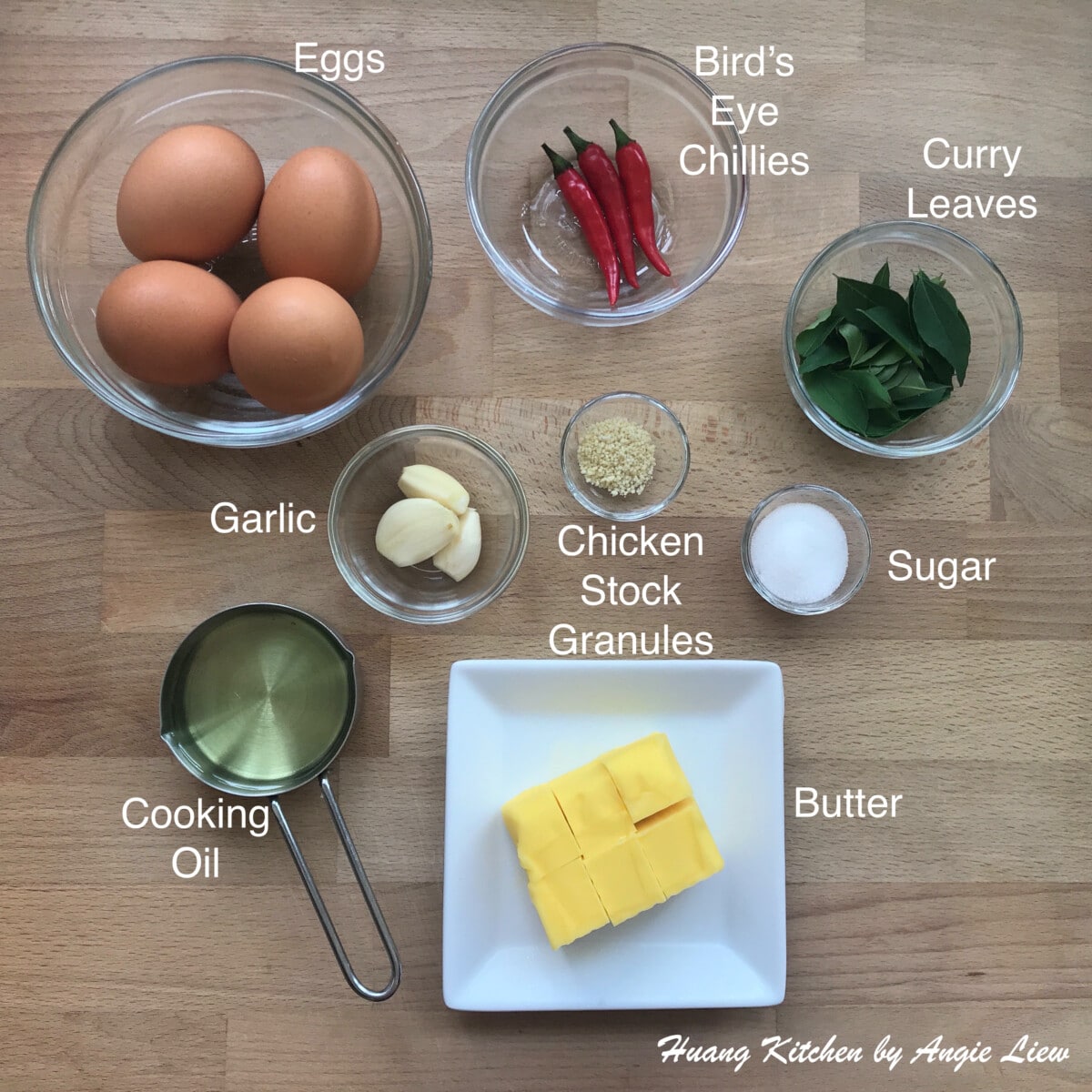 Ingredients to make egg floss.