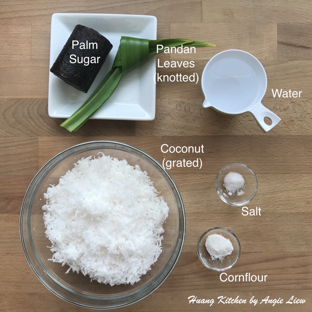 Ingredients for tapioca tarts filling.