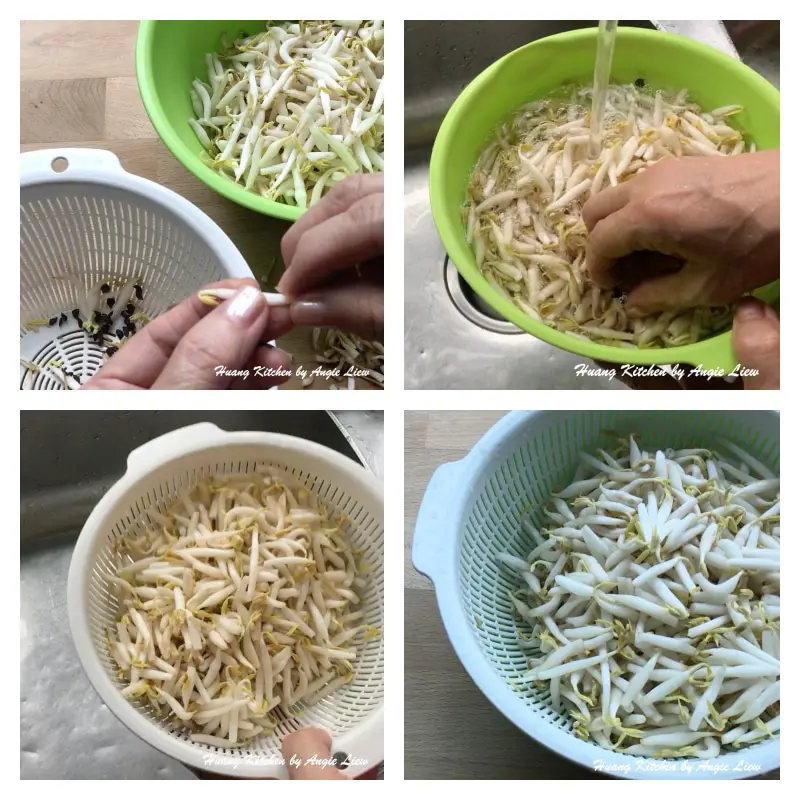 Preparing beansprout.