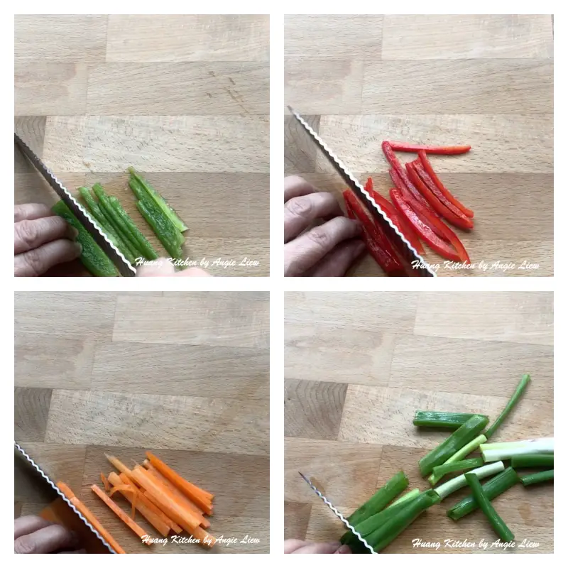Cut vegetables.