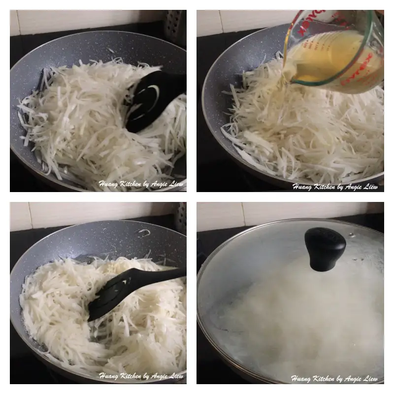 Steamed Radish Cake Recipe by Huang Kitchen - Chinese Turnip Cake Loh Bak Gou 蒸白萝卜糕食谱 -