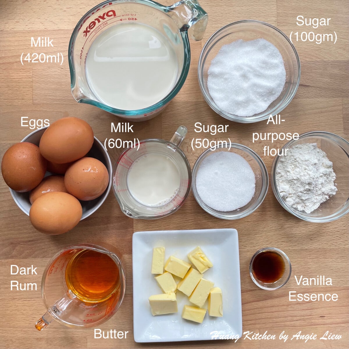 Easy Homemade Tiramisu Recipe by Huang Kitchen - Ingredients to make custard cream