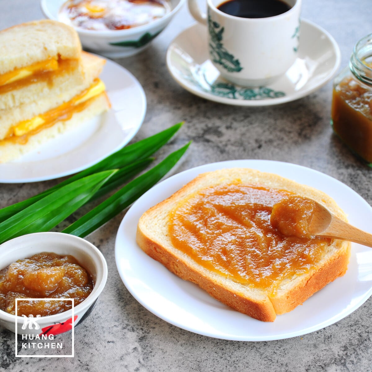 Homemade Caramel Kaya Recipe by Huang Kitchen - Kaya serving suggestions square photo