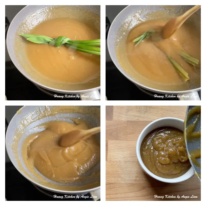 Homemade Caramel Kaya Recipe by Huang Kitchen - Recipe Step of Infuse Pandan