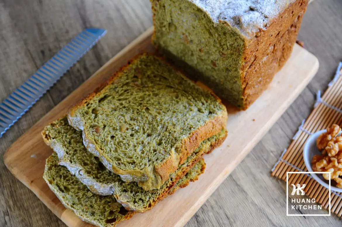 Matcha Green Tea Milk Bread (Bread Machine) 抹茶牛奶面包(面包机) Huang Kitchen
