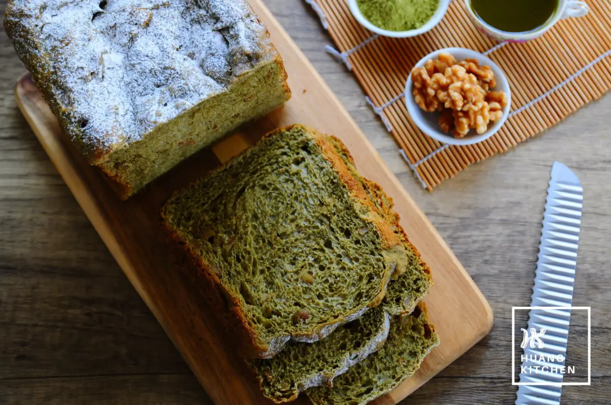 Matcha Green Tea Milk Bread (Bread Machine) 抹茶牛奶面包(面包机) Huang Kitchen
