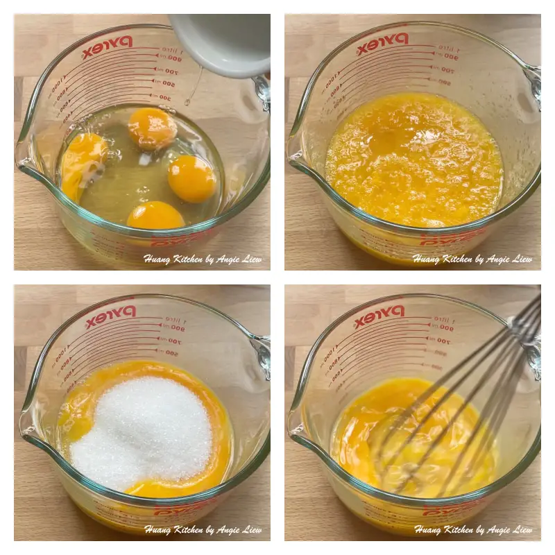 Homemade Pandan Kaya Recipe (How To Make Coconut Egg Jam) 香兰咖椰酱食谱(斑斓咖椰做法) by Huang Kitchen - Preparing coconut milk egg mixture