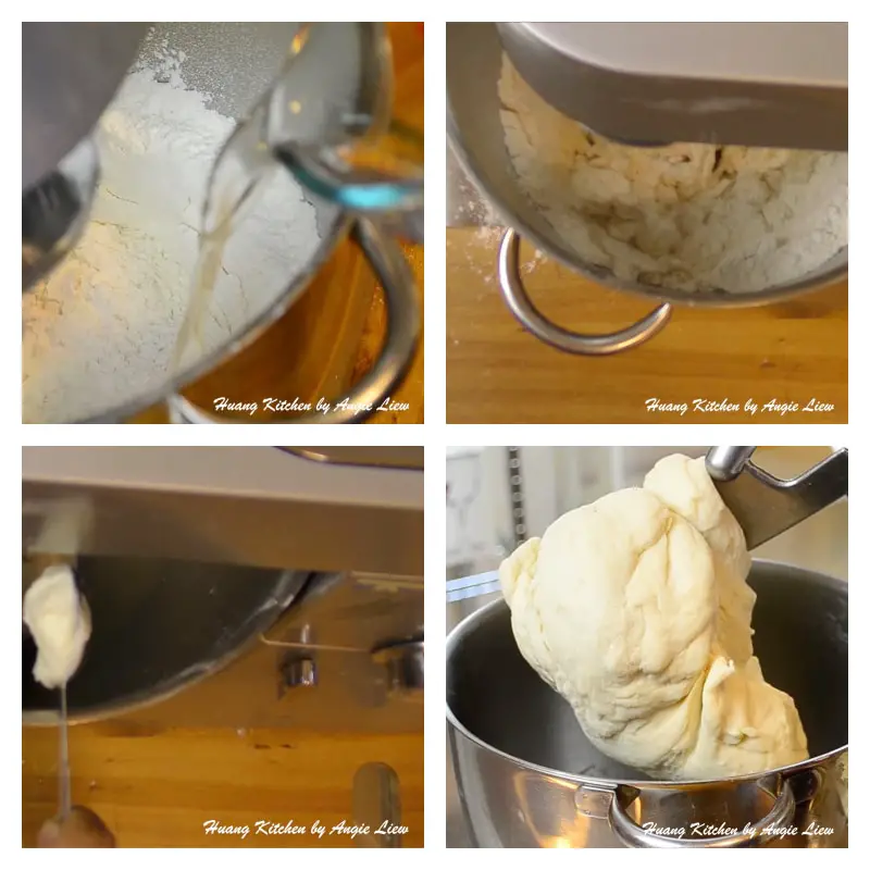 Making dough for the bun.