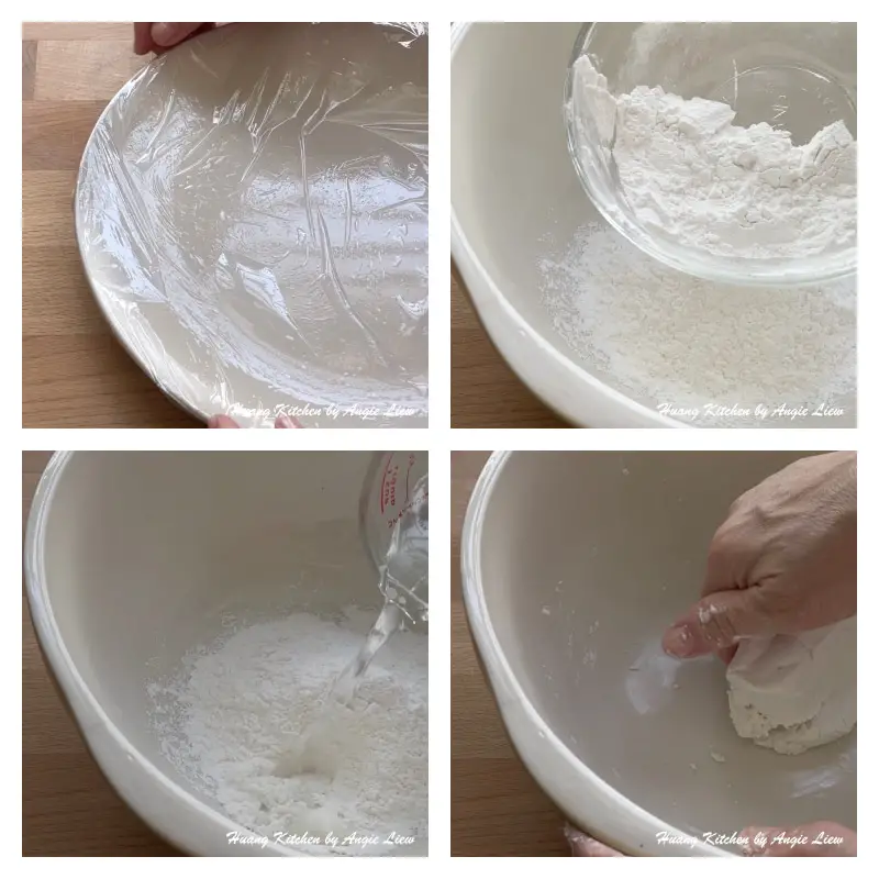 Make glutinous rice dough.