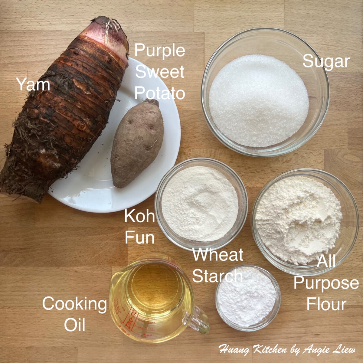 Ingredients to make Yam Paste
