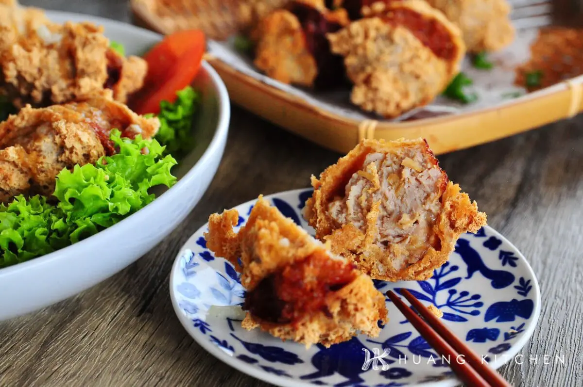 Crispy Stuffed Tofu Puffs Recipe 香脆炸酿豆腐卜 Huang Kitchen